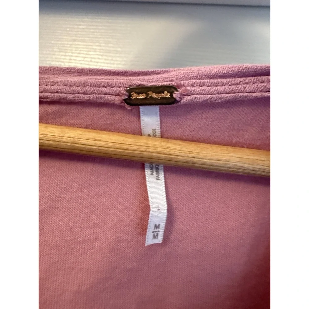 Free People Arlo Top Women Medium Pink Balloon Sleeve Boho Cropped OB1783469